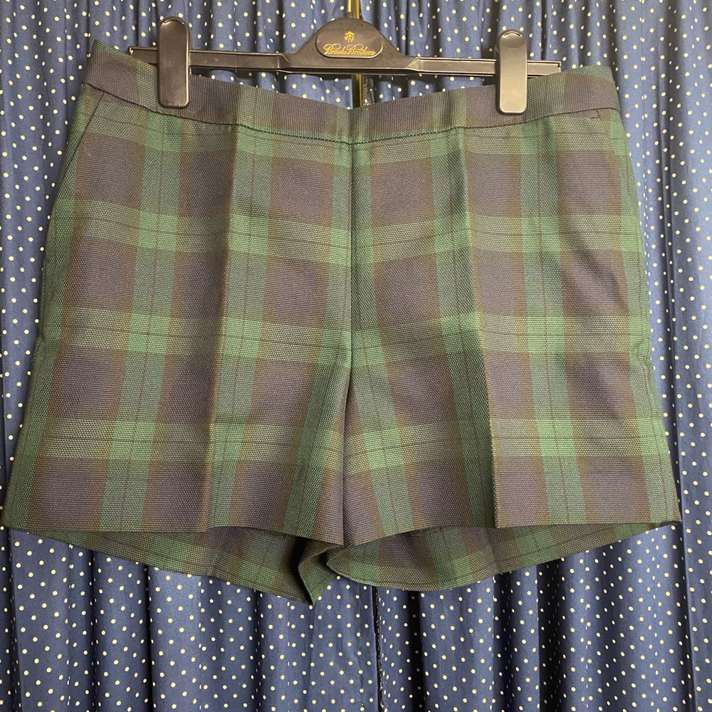 Black watch plaid shorts